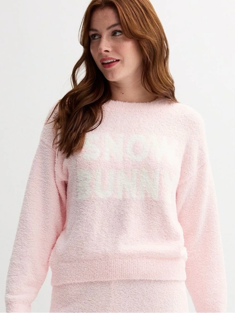 Pink Republic Light Pink Snow Bunny Crewneck Sweater
